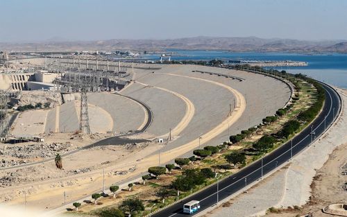 Đập Aswan của Ai Cập, cách thủ đô khoảng 920 km về phía nam, ngày 3/1/2021. Ảnh: AFP.