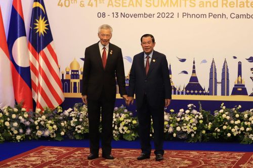 Thủ tướng Singapore Lý Hiển Long dự Hội nghị. Ảnh trung tâm báo chí ASEAN