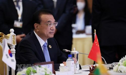  Thủ tướng Trung Quốc Lý Khắc Cường phát biểu. (Ảnh: Dương Giang/TTXVN) 