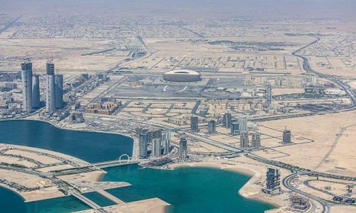 Tổ hợp thành phố mới Lusail phía Bắc Doha, trong đó có sân vận động tổ chức trận chung kết World Cup 2022.