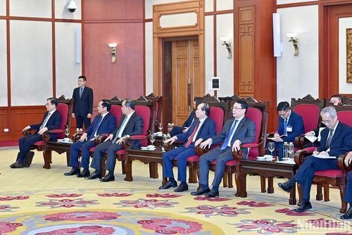 Đoàn đại biểu Việt Nam tại buổi tiếp.