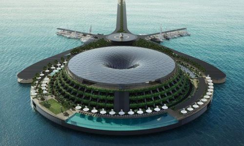 Thiết kế khách sạn nổi Eco-Floating tại Qatar. Ảnh: HAADS.