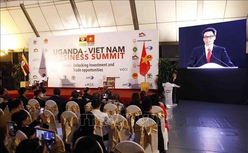 Phó Thủ tướng Vũ Đức Đam phát biểu tại Diễn đàn doanh nghiệp Việt Nam - Uganda.