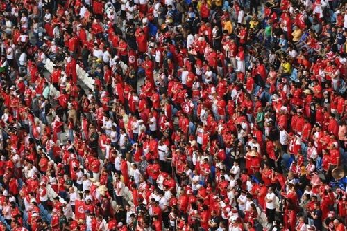 Người hâm mộ Tunisia trên khán đài trong trận đấu với Australia tại sân vận động Al Janoub. Ảnh: Coen Lammers.