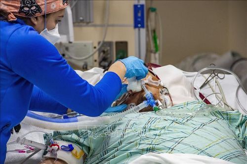Điều trị cho bệnh nhân mắc COVID-19 tại bệnh viện ở Hartford, bang Connecticut , Mỹ. Ảnh: AFP/TTXVN
