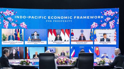 Lễ khởi động quá trình tham gia thảo luận về IPEF tháng 5/2022 tại Tokyo, Nhật Bản. (Nguồn: USTR)