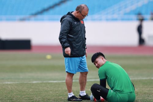 HLV Park Hang-seo trong buổi tập mới nhất của tuyển Việt Nam trước chung kết AFF Cup 2022. Ảnh Bảo Ngọc.