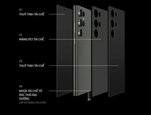 Galaxy S23 Ultra đã được tăng tỷ lệ vật liệu tái chế.