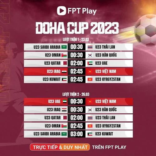 Lịch thi đấu Doha Cup 2023