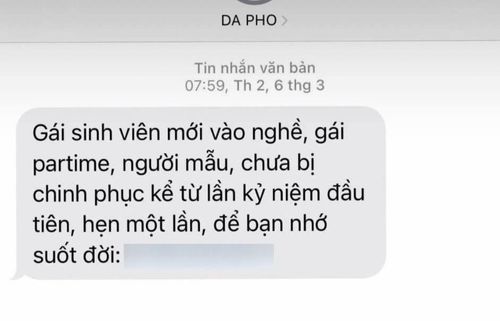  Các tin nhắn có tên định danh, gửi kèm đường dẫn đến các trang web lừa đảo, thường xuyên làm phiền một nhóm người dùng điện thoại trong cùng khu vực. Ảnh: NVCC. 
