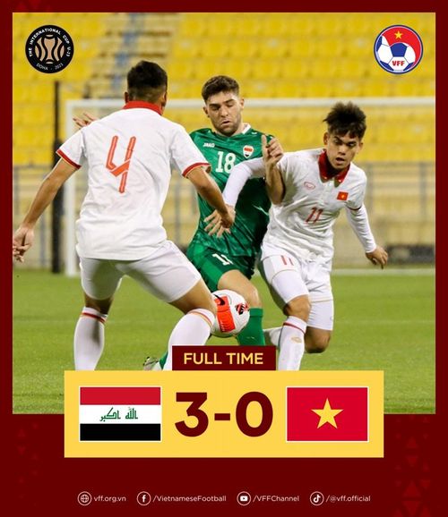 Kết quả trận đấu, U23 Việt Nam thua 0-3. Ảnh: VFF.