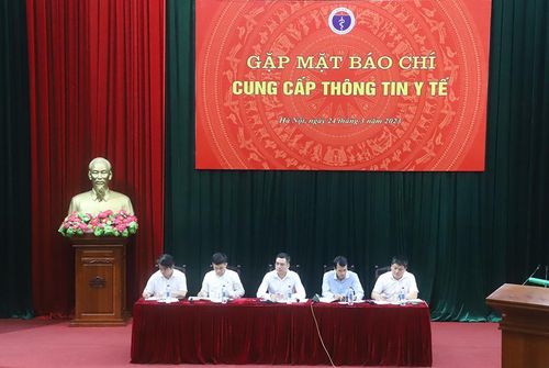 Quang cảnh buổi gặp mặt báo chí cung cấp thông tin y tế do Bộ Y tế tổ chức ngày 24/3.