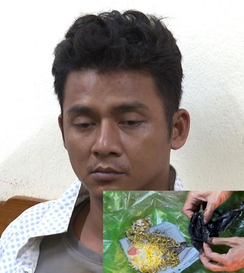 Đối tượng Trịnh Ngọc Quẹo và tang vật thu được.
