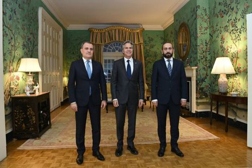 Trước đó, Ngoại trưởng Mỹ từng chủ trì cuộc thảo luận giữa Ngoại trưởng Armenia-Azerbaijan tại nhà khách Blair House, Washington D.C., Mỹ tháng 11/2022. (Nguồn: Trends News Agency)