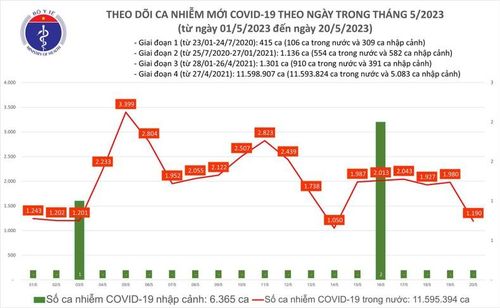 Biểu đồ số ca Covid-19 tại Việt Nam thời gian qua.