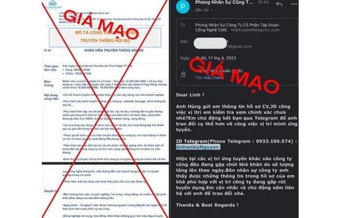 Các đối tượng xấu giả mạo thông tin tuyển dụng của những tập đoàn lớn để lừa đảo, chiếm đoạt tài sản.