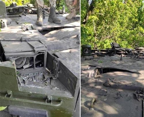 Một bức ảnh đã xuất hiện trên báo chí Ukraine, cho thấy tháp pháo của xe tăng Leopard 2A4 bị thủng. Lực tác động của đạn rơi chính xác vào vị trí pháo thủ.