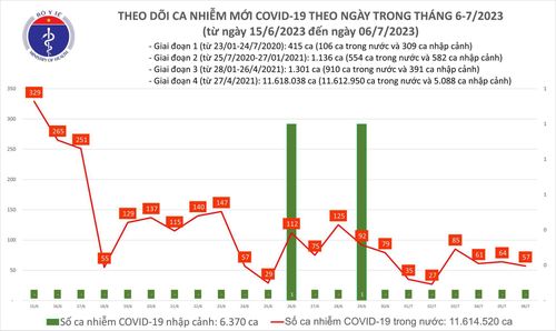Biểu đồ số ca mắc COVID-19 tại Việt Nam thời gian qua