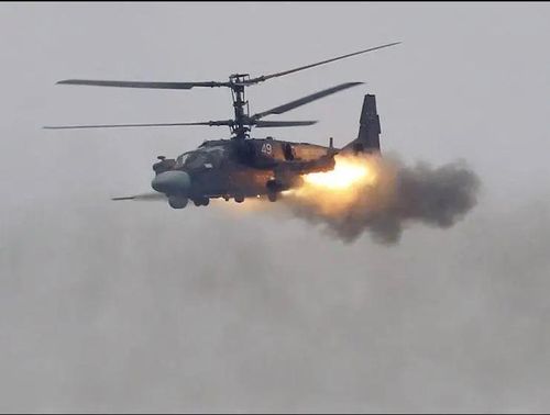 Trực thăng Ka-52M của Không quân Nga chiến đấu ở chiến trường Ukraine. Nguồn Topwar 