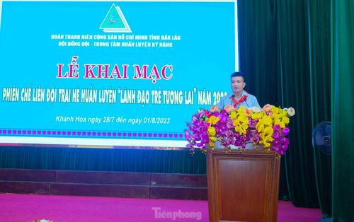 Anh Trần Doãn Tới, Phó Bí thư Tỉnh Đoàn Đắk Lắk phát biểu khai mạc