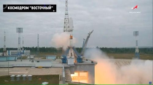 Tên lửa Soyuz mang theo tàu thăm dò Luna-25 khởi hành từ bệ phóng ngày 11/8/2023. Ảnh: Roscosmos