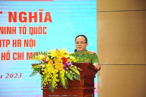 Thiếu tướng Nguyễn Thanh Tùng, Phó Giám đốc Công an TP Hà Nội phát biểu tại chương trình.