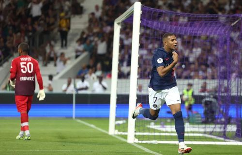 Mbappe ăn mừng bàn mở tỷ số ở phút 62