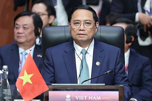Chiều 7/9/2023, tại thủ đô Jakarta (Indonesia), Thủ tướng Phạm Minh Chính dự Hội nghị Cấp cao ASEAN-Liên hợp quốc lần thứ 13. (Ảnh: Dương Giang/TTXVN)