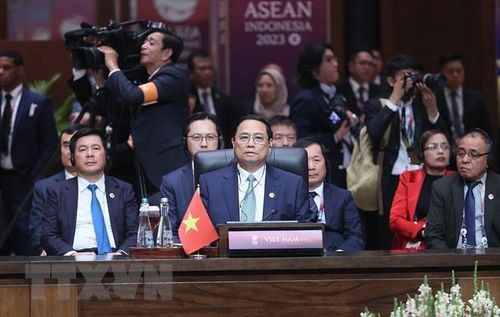 Sáng 7/9/2023, tại Jakarta, Indonesia, Thủ tướng Phạm Minh Chính tham dự Hội nghị Cấp cao ASEAN với các đối tác Đông Á (EAS) lần thứ 18. (Ảnh: Dương Giang/TTXVN)