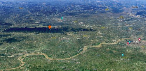 Khu du lịch sinh thái Tam Đảo nằm trên đỉnh núi Tam Đảo (tỉnh Vĩnh Phúc), cách Hà Nội 75km. Đỉnh cao nhất của dãy núi Tam Đảo nằm giáp ranh giữa huyện Tam Đảo (tỉnh Vĩnh Phúc) và huyện Đại Từ (Thái Nguyên). Ảnh: Google map