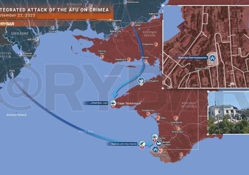 Bản đồ tấn công Sevastopol. (Ảnh: Rybar)