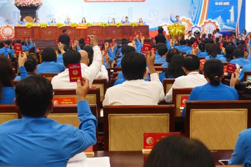 Các đại biểu biểu quyết tại Đại hội