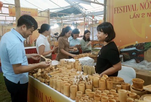 Người tiêu dùng mua sản phẩm Việt tại Festival nông sản Hà Nội lần 2 năm 2023 tổ chức tại huyện Sóc Sơn. Ảnh: Hoài Nam