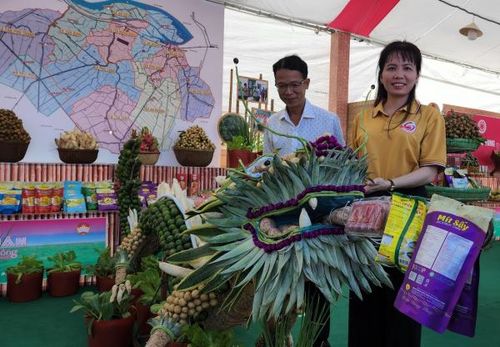 Tạo hình từ các sản vật, cây trái của Đồng Tháp.
