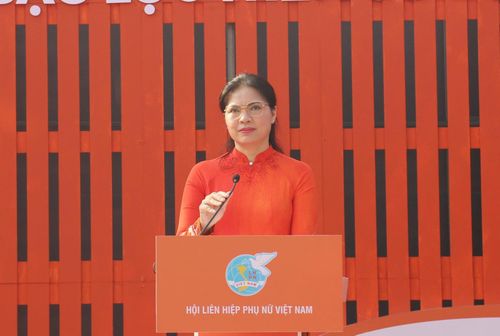 Chủ tịch Hội Liên hiệp phụ nữ Việt Nam Hà Thị Nga phát biểu. Ảnh: hanoimoi.vn
