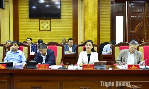 Các đồng chí Ủy viên Ban Thường vụ Tỉnh ủy dự hội nghị.