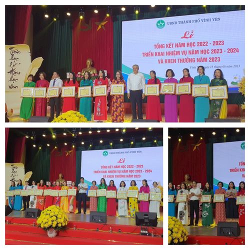TP. Vĩnh Yên khen thưởng 12 tập thể lao động tiên tiến, 16 tập thể có tập thể xuất sắc, 8 tập thể có thành tích tiêu biểu của ngành giáo dục