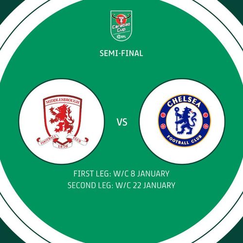 Cặp bán kết còn lại sẽ là Chelsea vs Middlesbrough