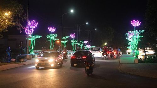 Sử dụng đèn LED trang trí tiết kiệm điện tại cầu Cái Sao Thượng, Phường 1, TP Cao Lãnh