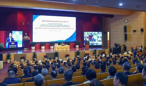 Bộ trưởng Bộ Ngoại giao Bùi Thanh Sơn phát biểu tại hội nghị.