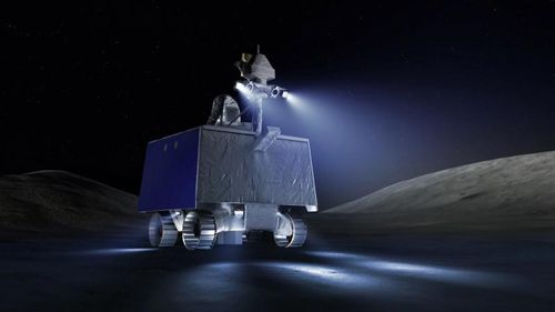 Minh họa Tàu thăm dò vùng cực (VIPER) của NASA trên bề mặt Mặt Trăng. Ảnh: NASA