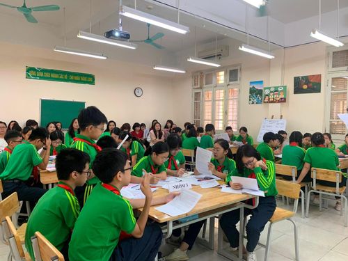 Tiết Ngữ văn của cô và trò Trường THCS Nguyễn Tri Phương (Ba Đình, Hà Nội). Ảnh: Lâm An.