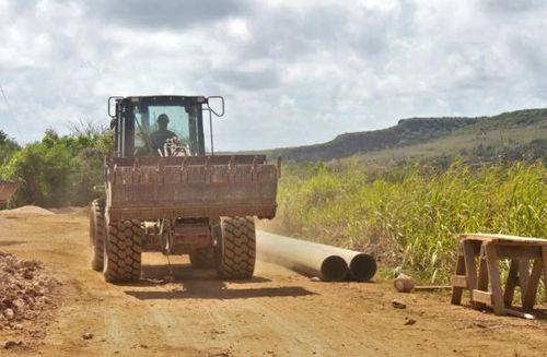 Hoạt động nâng cấp hạ tầng của Mỹ tại đảo Tinian (Ảnh: Hải quân Mỹ).