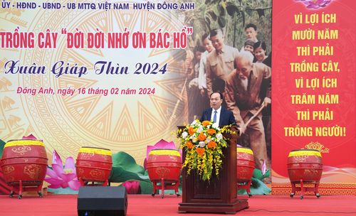 Chủ tịch UBND huyện Nguyễn Anh Dũng phát biểu tại lễ phát động.