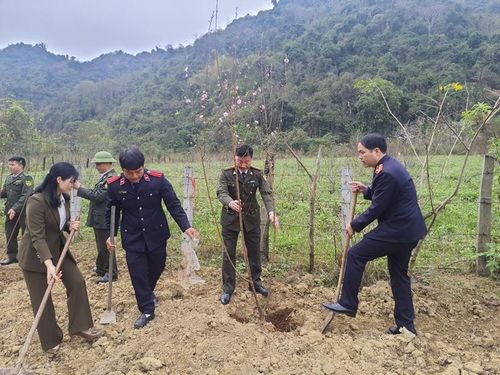  Đoàn VKSND huyện Hữu Lũng tham gia trồng cây.