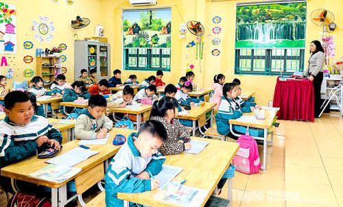 Sau kỳ nghỉ Tết, tỷ lệ học sinh chuyên cần trường Tiểu học Trường Thành (TP Tuyên Quang) đạt 100%.