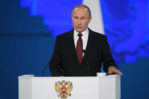 Trong Thông điệp liên bang năm 2024, Tổng thống Nga Vladimir Putin cảnh báo, phương Tây có thể châm ngòi một cuộc xung đột hạt nhân nếu họ điều quân đến Ukraine. (Nguồn: Sputnik)