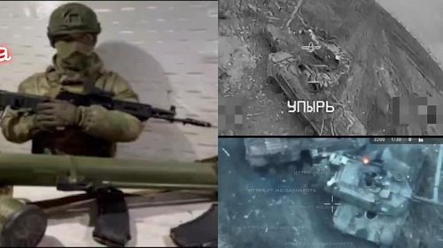 Hình ảnh chiếc Abrams thứ 2 của Ukraine bị lực lượng Nga phá hủy.