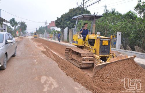 Tuyến đường Tiên Hội - Hoàng Nông (Đại Từ) có chiều dài 8,7km đang được đầu tư xây dựng.