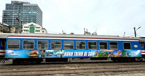 Một toa tàu của đoàn tàu Hành trình kết nối di sản miền Trung.